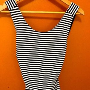 EUC Guess Black & White Striped Dress